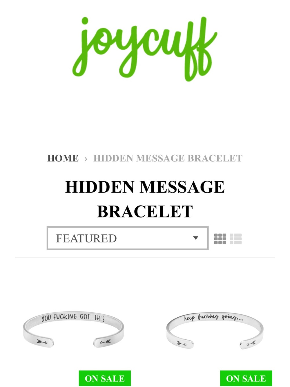 JOYCUFF Engraved Silver-Tone Inspirational Bangle Bracelet PERFECT GIFT!
